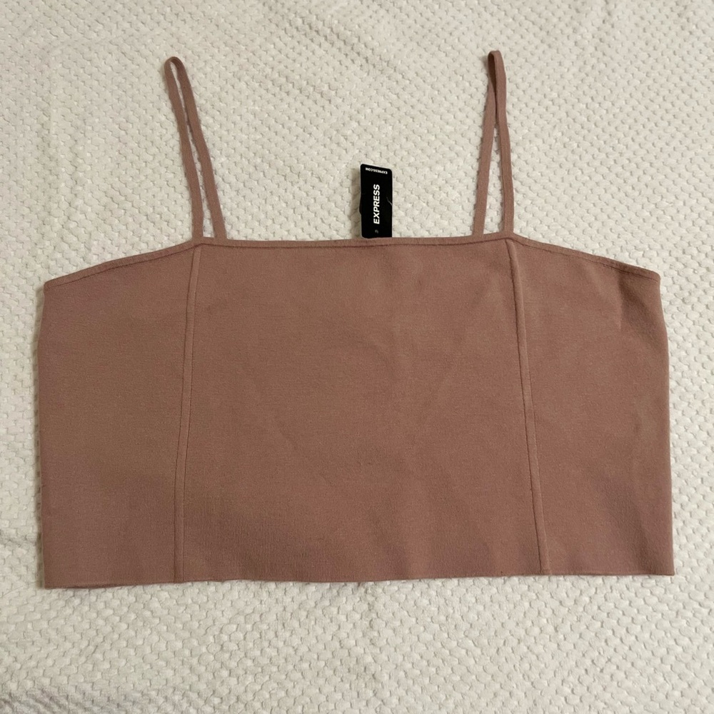 Express Taupe Camisole strap crop Top size XL mauve